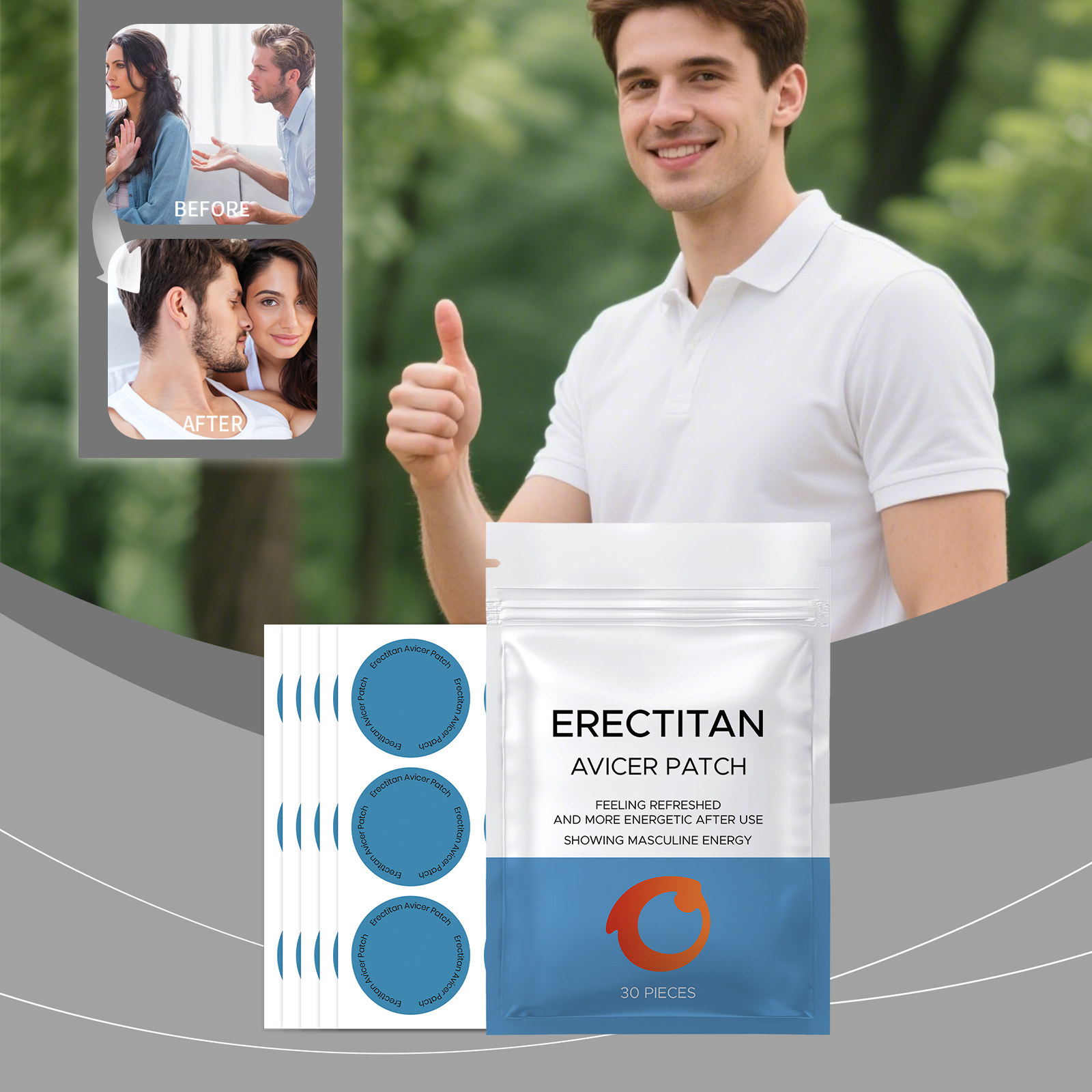 Health Wellness Vitality - Male Vitality Patch Men Wellness Care