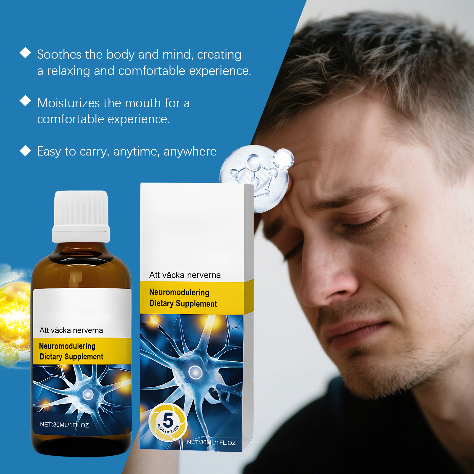 Health Wellness Vitality - Dietary Supplement Drops Gentle Formula Stress